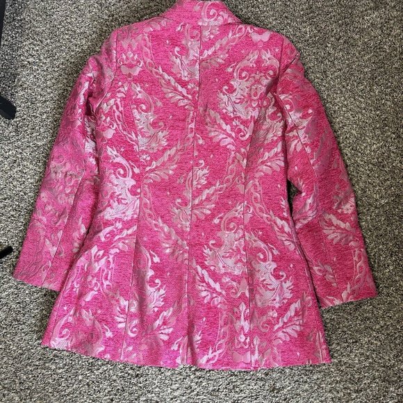 Women's Pink Patterned Blazer - Picture 6 of 8